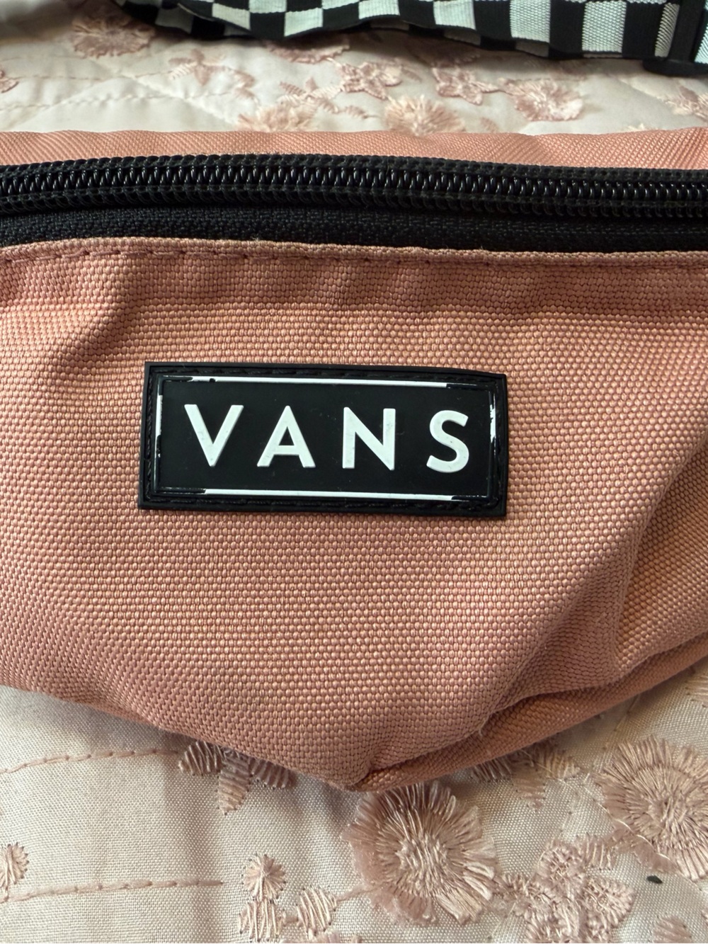 Vans Peach/Clay Pink Waist Pack with Checkerboard Strap